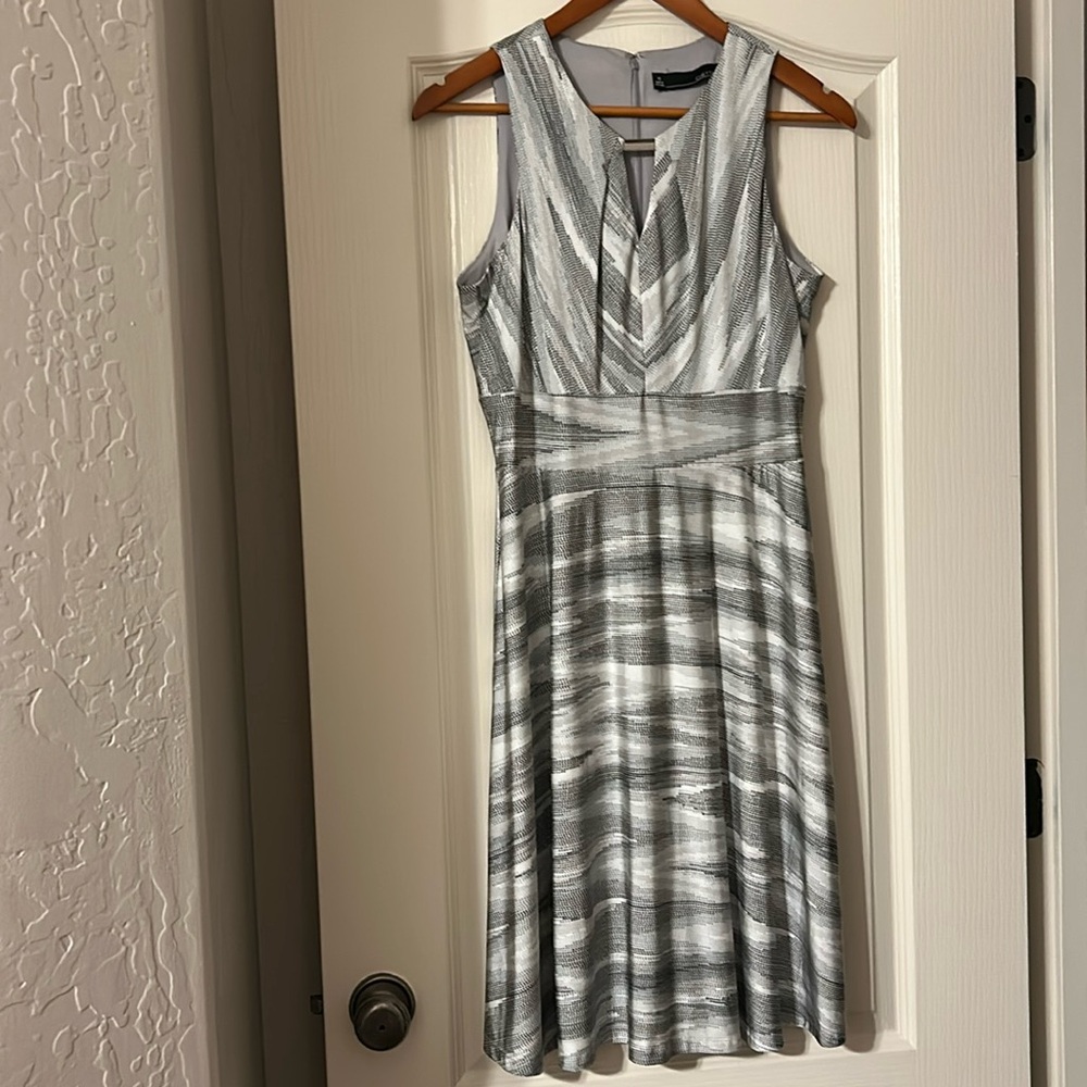 Chetta B Black, White, & Gray Dress